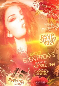 "SuperModel Krystle Lina Hosts Eden Fridays"