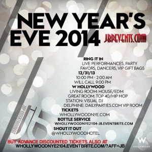 "W Hollywood NYE 2014 flyer image"