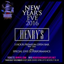 2016 Hooray Henrys NYE